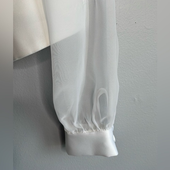 J. R. NITES BY CALIENDO VINTAGE 80’s SATIN & SHEER CROP BLAZER - Picture 5 of 7